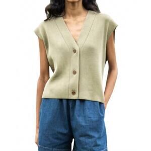 NEW BEAUMONT ORGANIC aila knitted vest in taupe